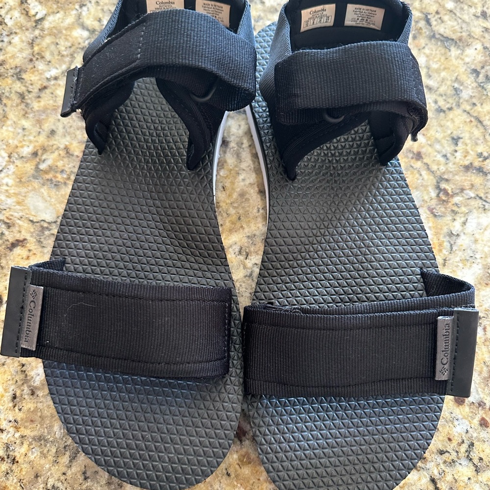 NWOT Columbia Womens VIA Sport Lightweight Quick Dry Black Sandals Size 10